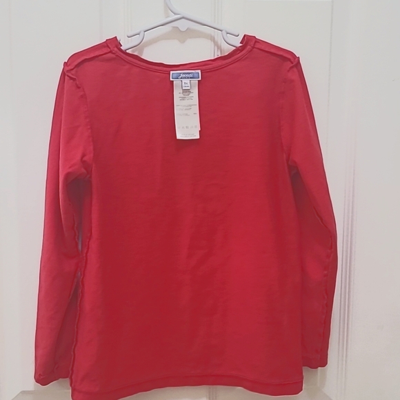Jacadi- Paris Fancy Red Longsleeves Top for a Girl Size 8A. - Picture 4 of 6
